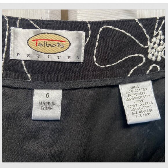 Vintage Talbots Capri Floral Embroidered Pants Size 6 - Picture 5 of 5
